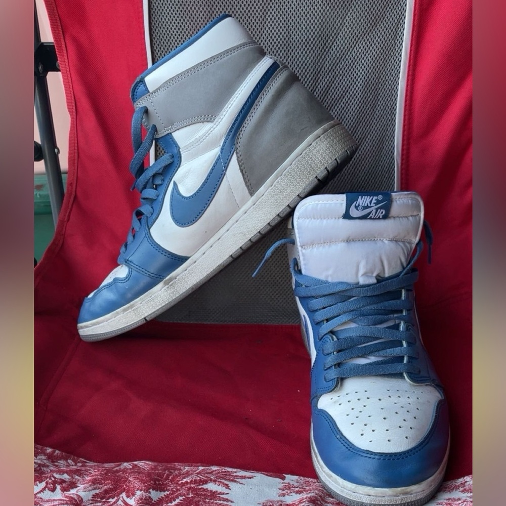Nike Blue and White High-Top Sneakers